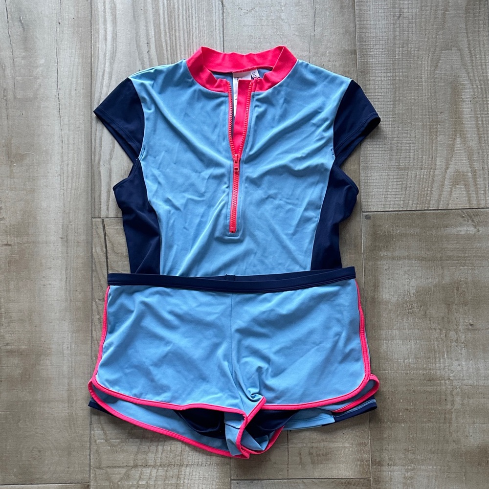 Boden Blue and Pink Women Swim One Piece